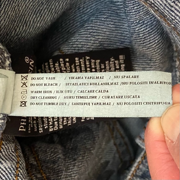 PHILIPP PLEIN RARE Low Rise Leather, Metal Embellished Jeans - Picture 13 of 16